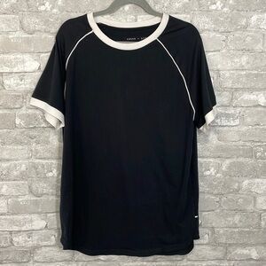 Edgar + Ash Black Tee with white Piping